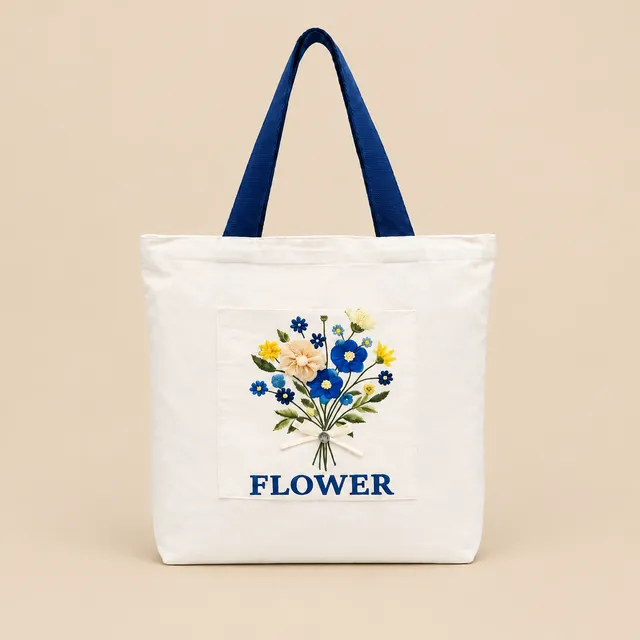 Blue Abstract Canvas Tote for wholesale, bulk supply
