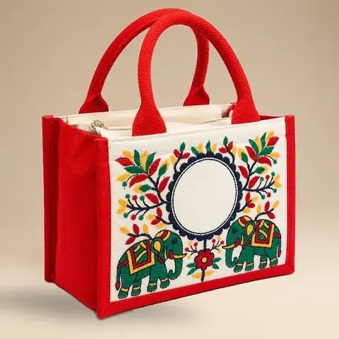 Embroidered Hamper Bag, Twin Elephant for wholesale, bulk supply