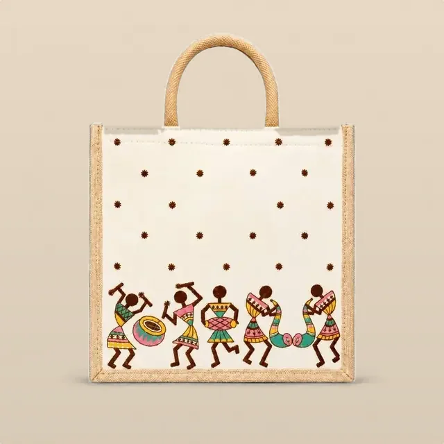 Embroidered Hamper Bag, Warli Festival for wholesale, bulk supply
