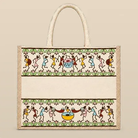 Embroidered Hamper Bag, Warli Tribal for wholesale, bulk supply