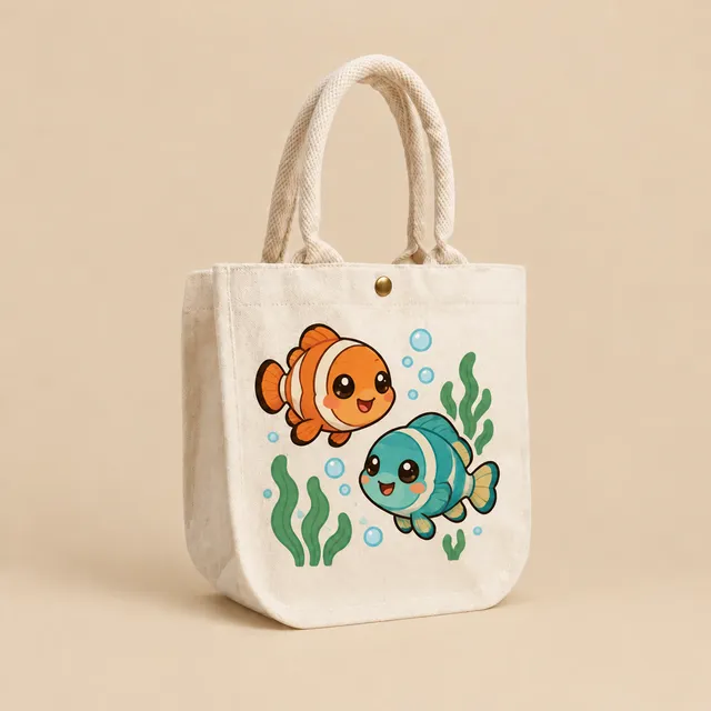 Kids Tote Bag, Fish Print for wholesale, bulk supply