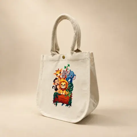 Kids Tote Bag, Safari Animals Print for wholesale, bulk supply
