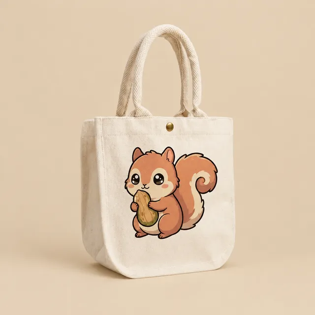 Kids Tote Bag, Squirrel Print for wholesale, bulk supply