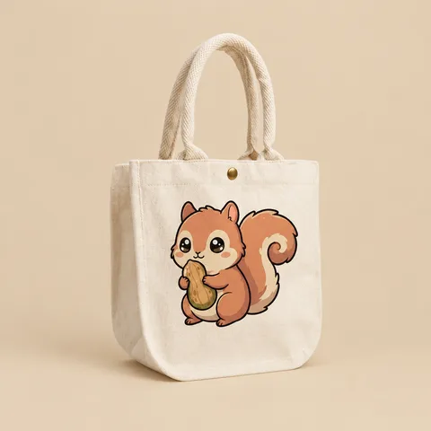 Kids Tote Bag, Squirrel Print for wholesale, bulk supply