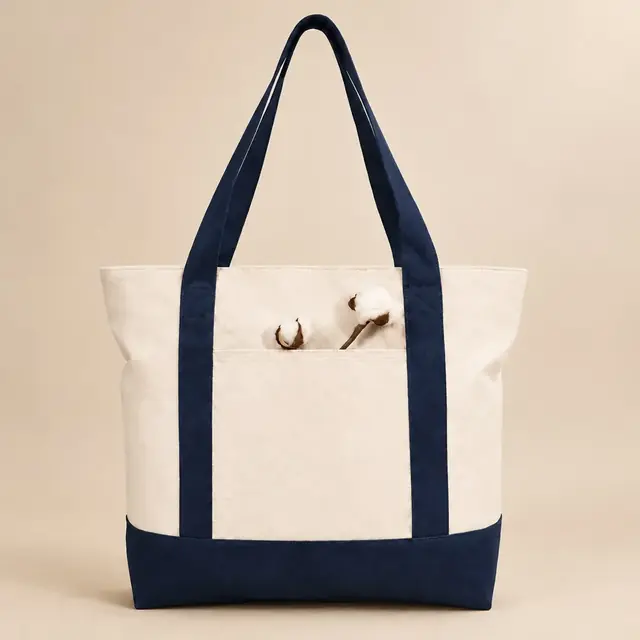 Large Two-Tone Canvas Totes for wholesale, bulk supply