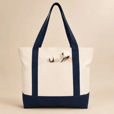 Large Two-Tone Canvas Totes for wholesale, bulk supply