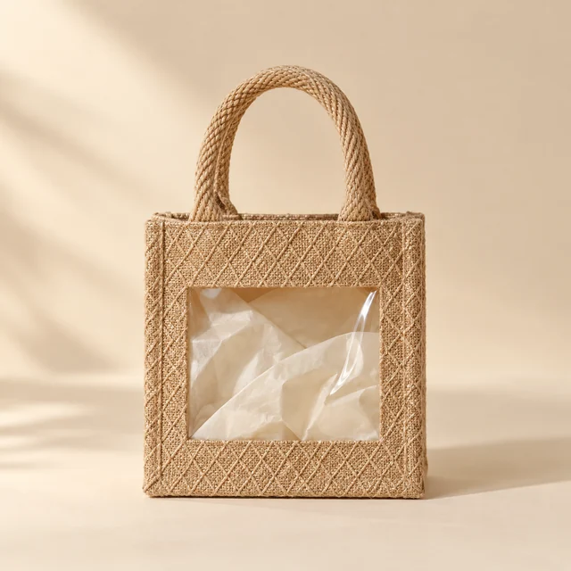 Mini Diamond Jute Eco Window Bags for wholesale, bulk supply