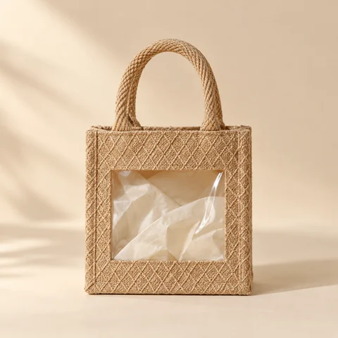 Mini Diamond Jute Eco Window Bags for wholesale, bulk supply