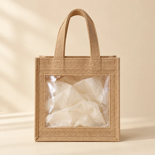Oxford Jute Bags with Eco Window for wholesale, bulk supply